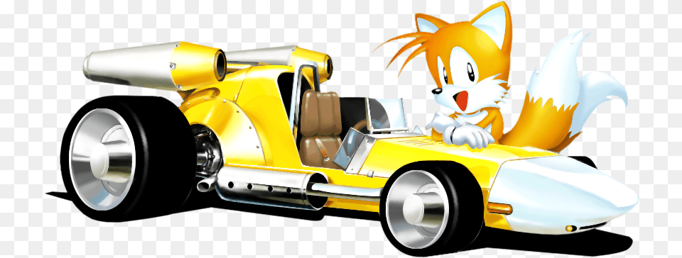 Sonic All Stars Racing Transformed Tails Car, Vehicle, Transportation, Kart, Tool Free Png