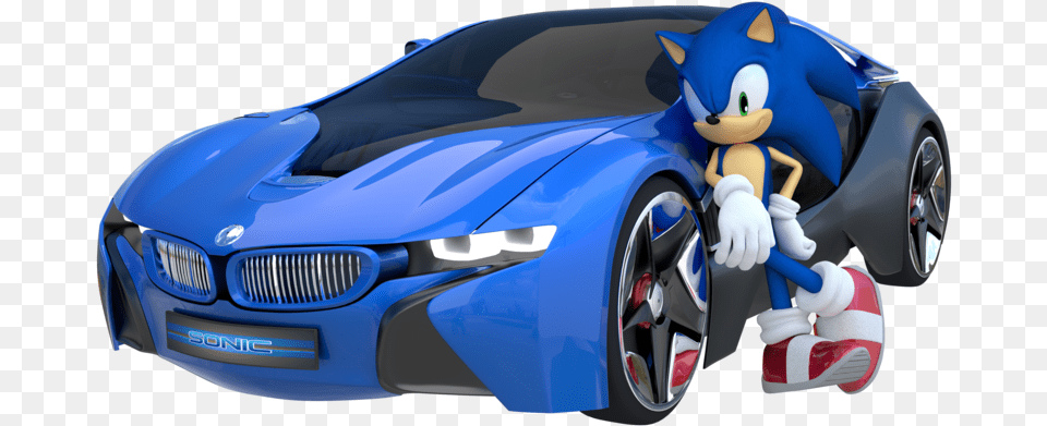 Sonic Amp Sega All Stars Racing Sonic 3d Blast Sonic Sonic And His Car, Alloy Wheel, Vehicle, Transportation, Tire Free Png