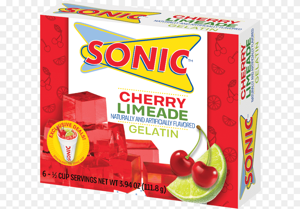 Sonic Cherry Limeade Gelatin Sonic Cherry Limeade Jello, Food, Fruit, Plant, Produce Free Png Download