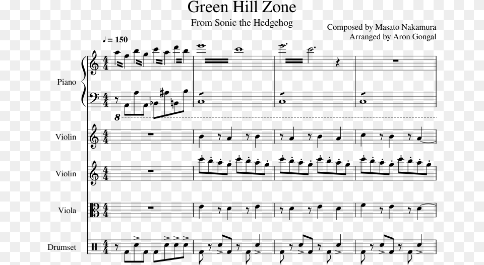 Sonic Green Hill Zone Violin, Gray Png