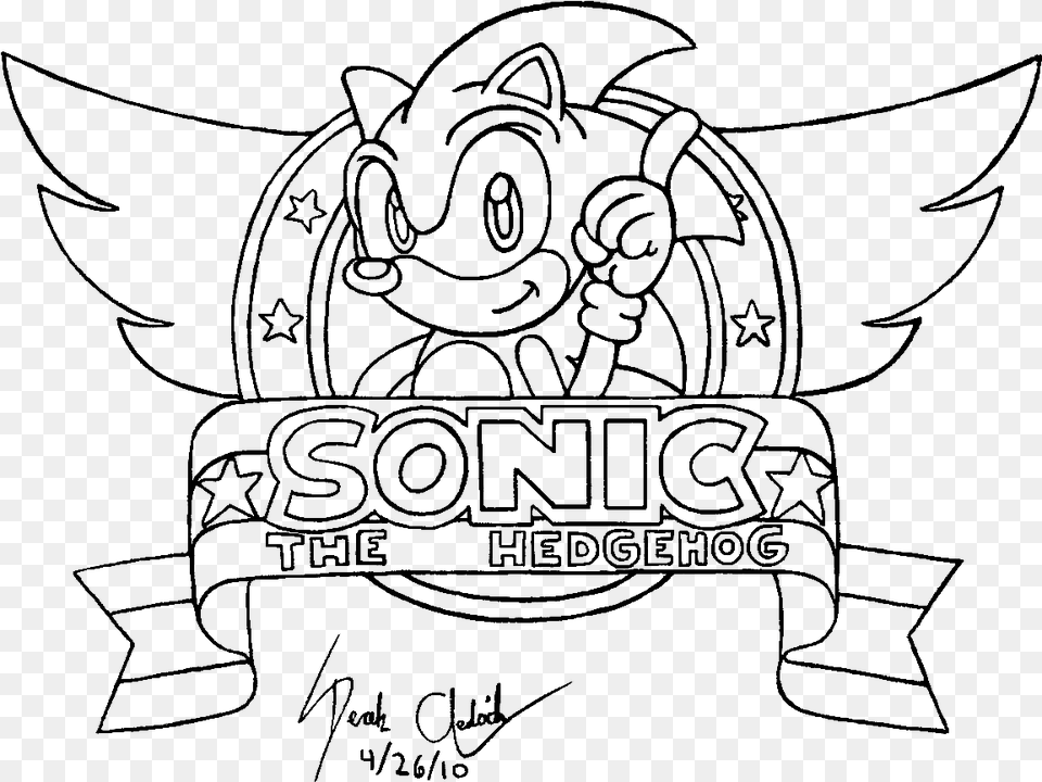 Sonic Logo Line Art Dibujos De Sonic Para Colorear, Drawing, Person, Accessories Free Transparent Png