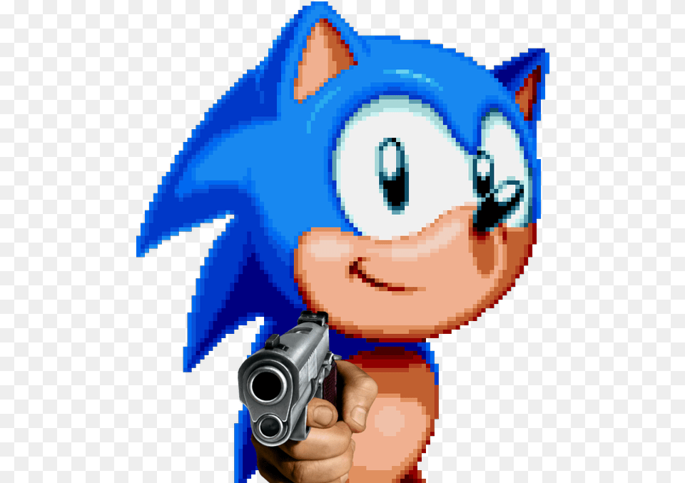 Sonic Meme, Firearm, Gun, Handgun, Weapon Free Png