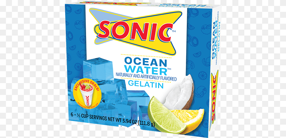 Sonic Ocean Water Gelatin Sonic Jello, Citrus Fruit, Food, Fruit, Plant Free Transparent Png