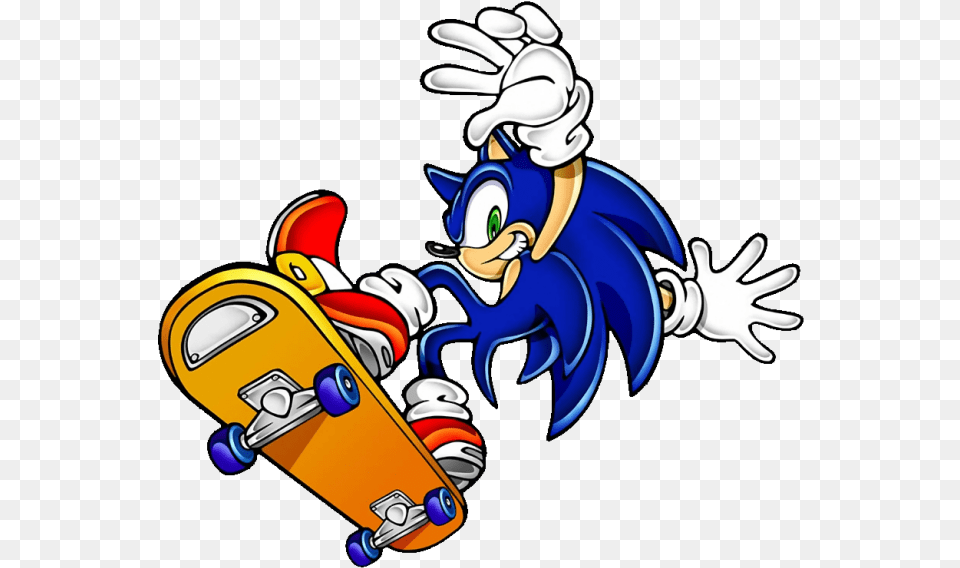 Sonic On Skateboard, Cartoon Free Png Download