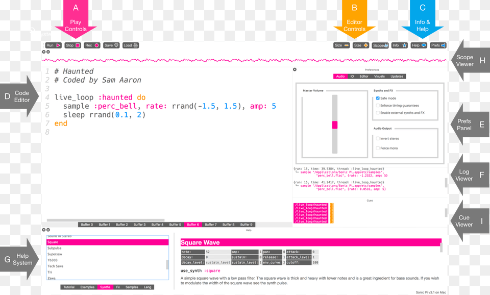 Sonic Pi Interface Sonic Pi Comment, File, Page, Text, Webpage Free Png Download