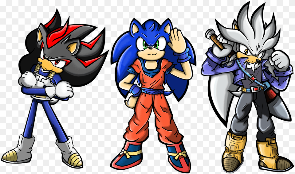 Sonic Shadow Silver As Goku Vegeta Trunks Goku Vegeta Vs Sonic Shadow, Book, Comics, Publication, Baby Png Image