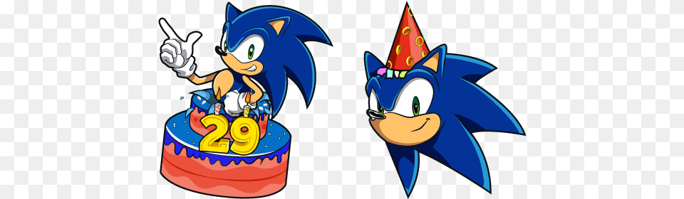 Sonic The Hedgehog 29th Birthday Cursor U2013 Custom Sonic The Hedgehog 29th Birthday, Birthday Cake, Cake, Cream, Dessert Free Transparent Png