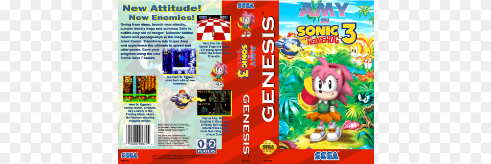 Sonic The Hedgehog 3 Sega Genesis Gen, Advertisement, Poster Png Image
