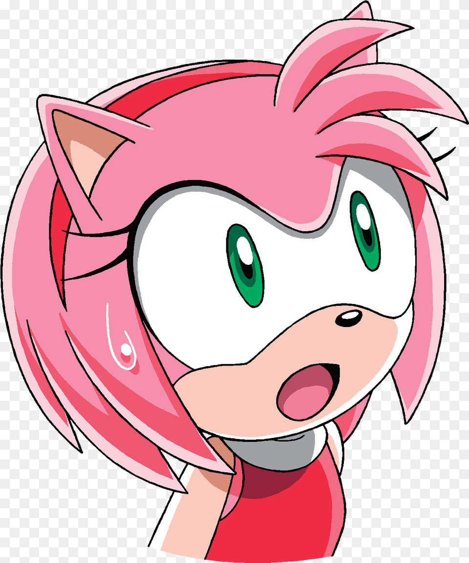 Sonic The Hedgehog Amy Surprised Amy Rose Sonic X Surprised, Book, Comics, Publication, Baby Png