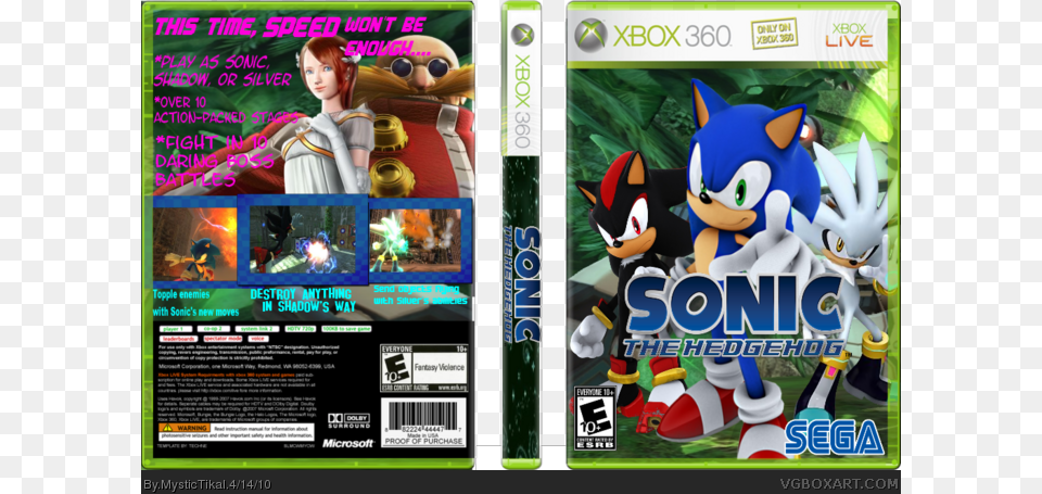 Sonic The Hedgehog Box Art Cover Xbox, Adult, Female, Person, Woman Free Png