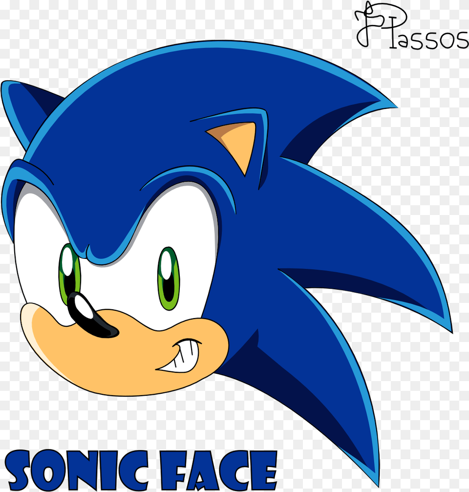 Sonic The Hedgehog Face Sonic X By Tails Sonic And Tails Face, Animal, Fish, Sea Life, Shark Free Png Download