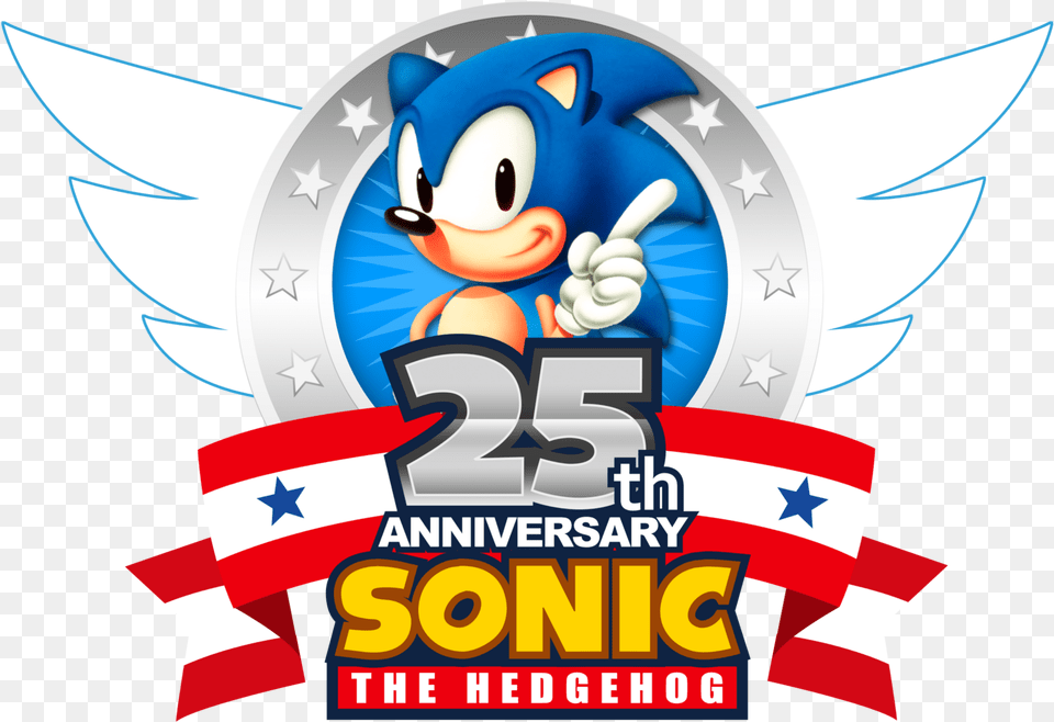 Sonic The Hedgehog Logo Sonic The Hedgehog 25th Logo, Animal, Fish, Sea Life, Shark Free Transparent Png