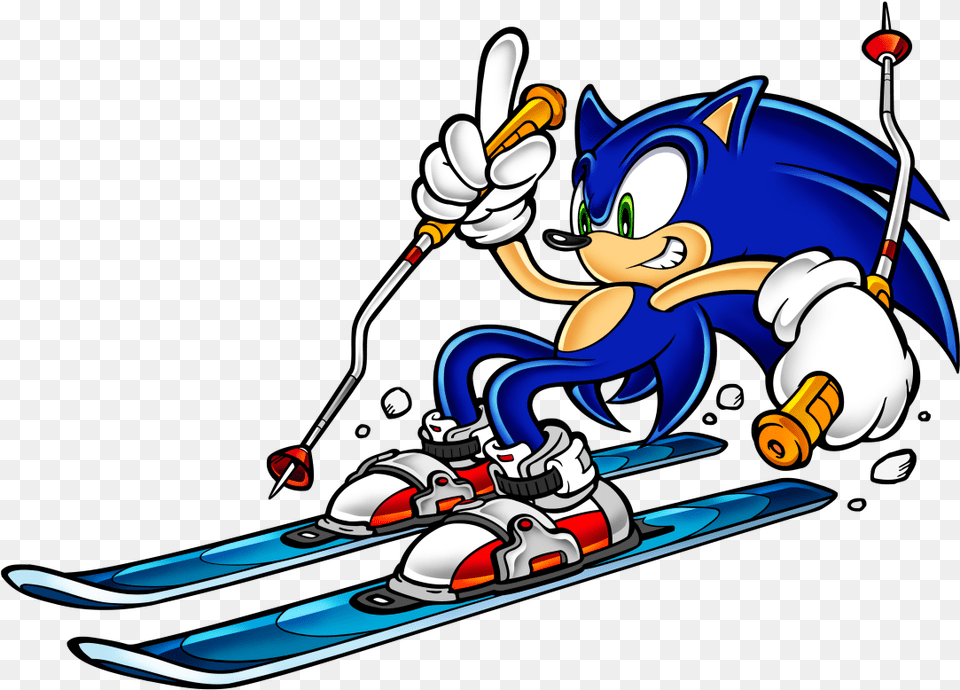 Sonic The Hedgehog Skiing, Outdoors, Nature, Snow, Plant Png