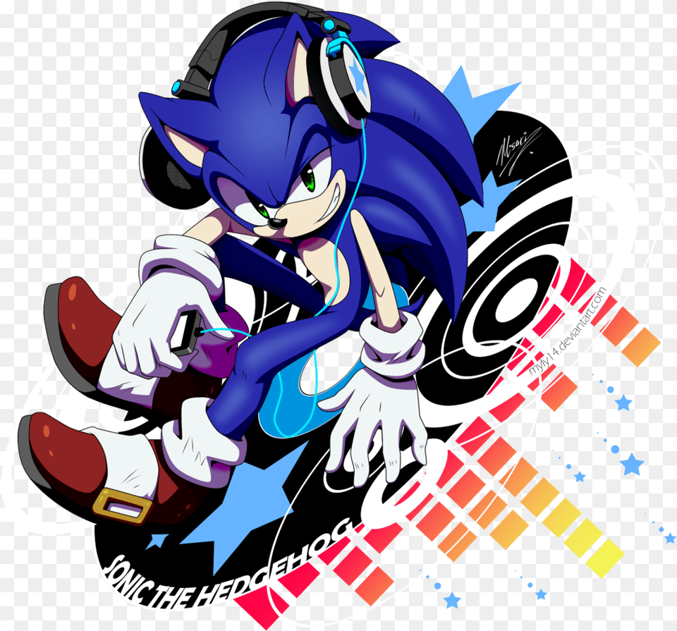 Sonic The Hedgehog With Headphones Musicfreetoedit Sonic The Hedgehog Music, Art, Graphics, Book, Comics Png