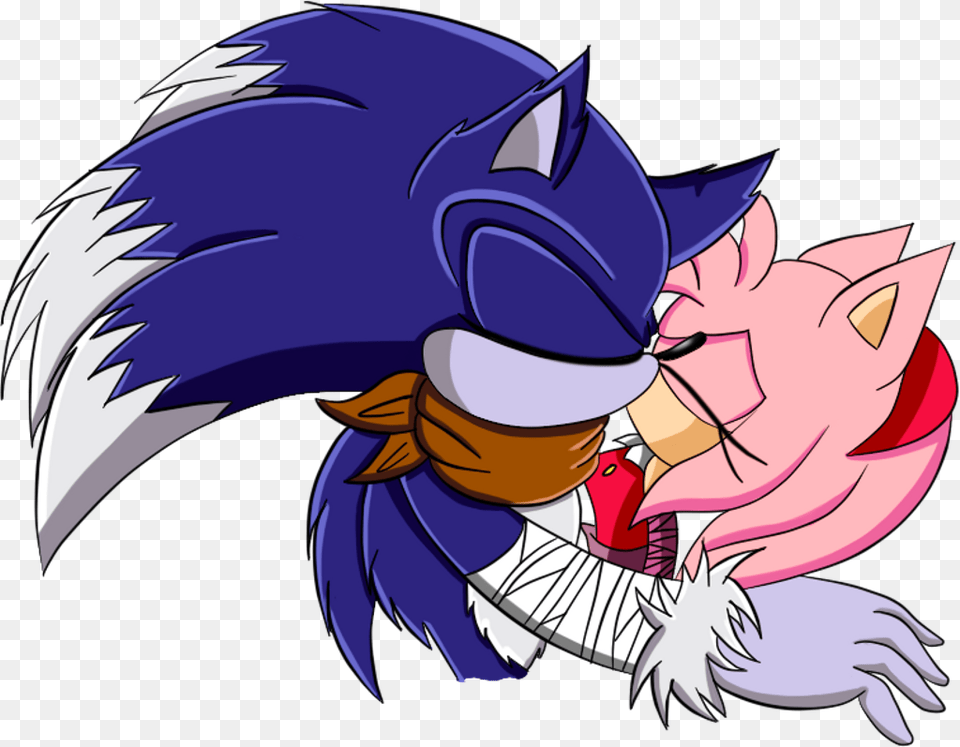 Sonic The Werehog And Amy Rose Kissing Sonic Boom Sonic Boom Sonic The Werehog, Book, Comics, Publication, Baby Png