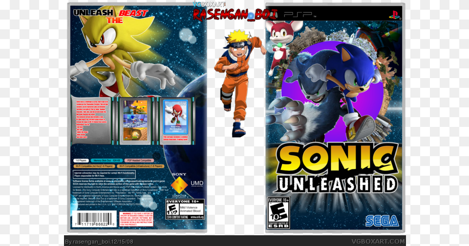 Sonic Unleashed Psp Box Art Cover Sonic Unleashed, Baby, Person, Face, Head Png