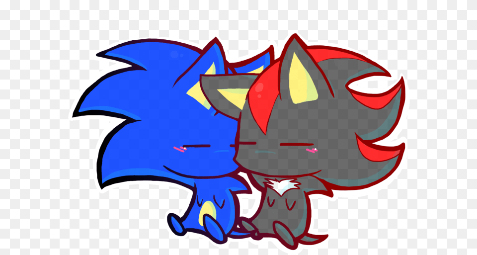 Sonik I Shedou Hug Sonic And Shadow Chibi, Art, Graphics, Baby, Person Png