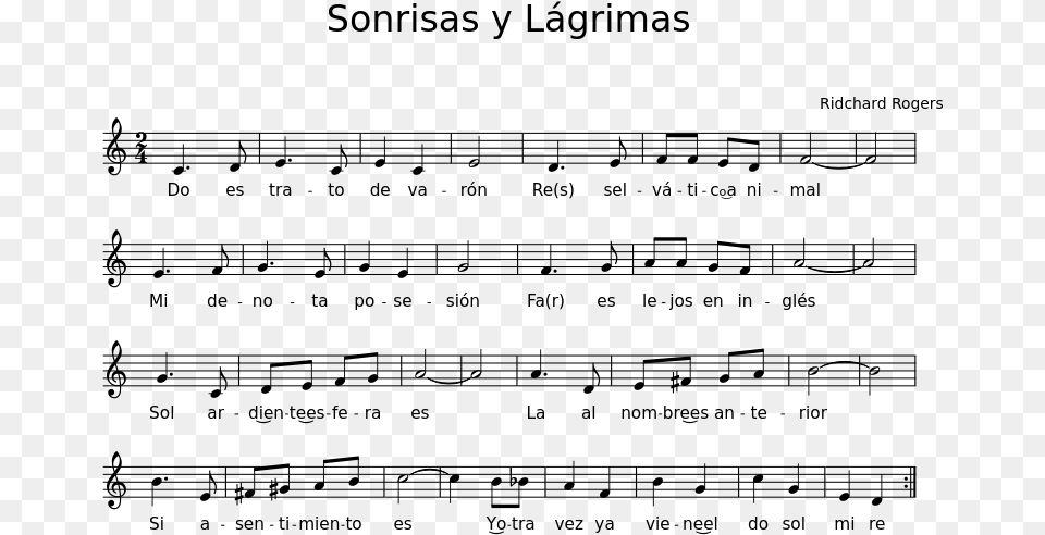 Sonrisas Y Lagrimas Partitura Piano, Gray Png