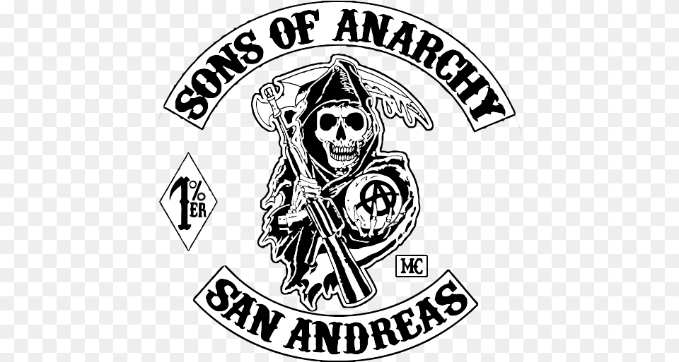 Sons Of Anarchy Club Gta Sons Of Anarchy Crew, Symbol, Emblem, Person, People Free Png Download