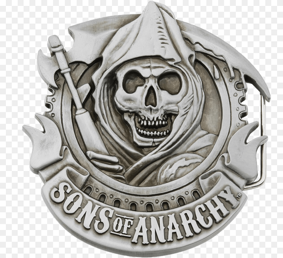 Sons Of Anarchy Logo Badge, Accessories, Buckle, Face, Head Png Image
