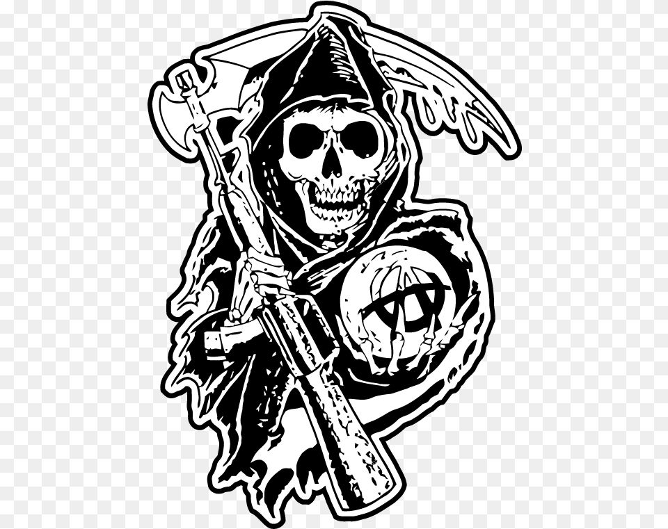 Sons Of Anarchy Reaper Decal Sons Of Anarchy Reaper, Stencil, Adult, Male, Man Free Png