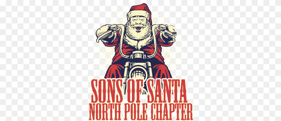 Sons Of Santa Anarchy Parody Funny Father Christmas Shot Glass No Rules No Masters, Adult, Person, Man, Male Free Png Download