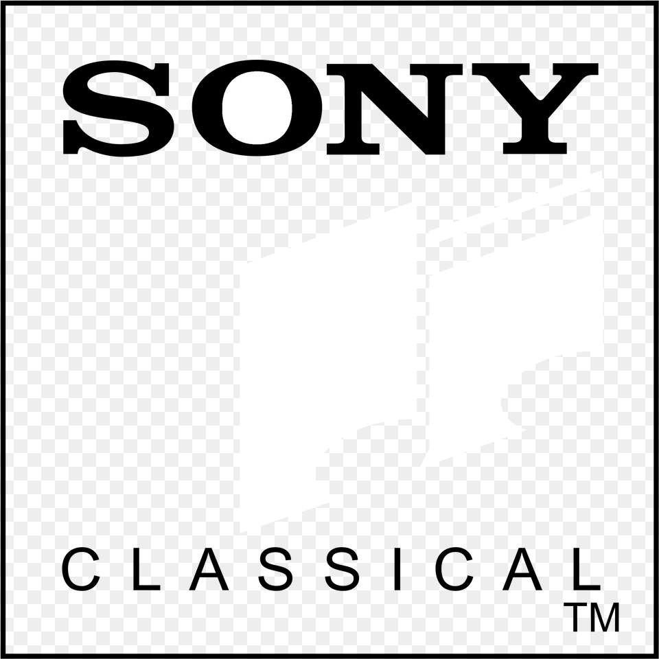 Sony Classical Logo Black And White Sony Classical Records, Handrail, Astronomy, Moon, Nature Png Image