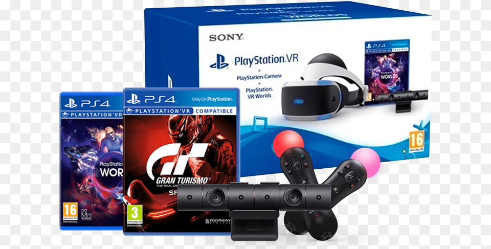 Sony Playstation Vr Headset Playstation Camera V2 Move Gran Turismo Sport Ps4 Pal Import, Adult, Person, Man, Male Png
