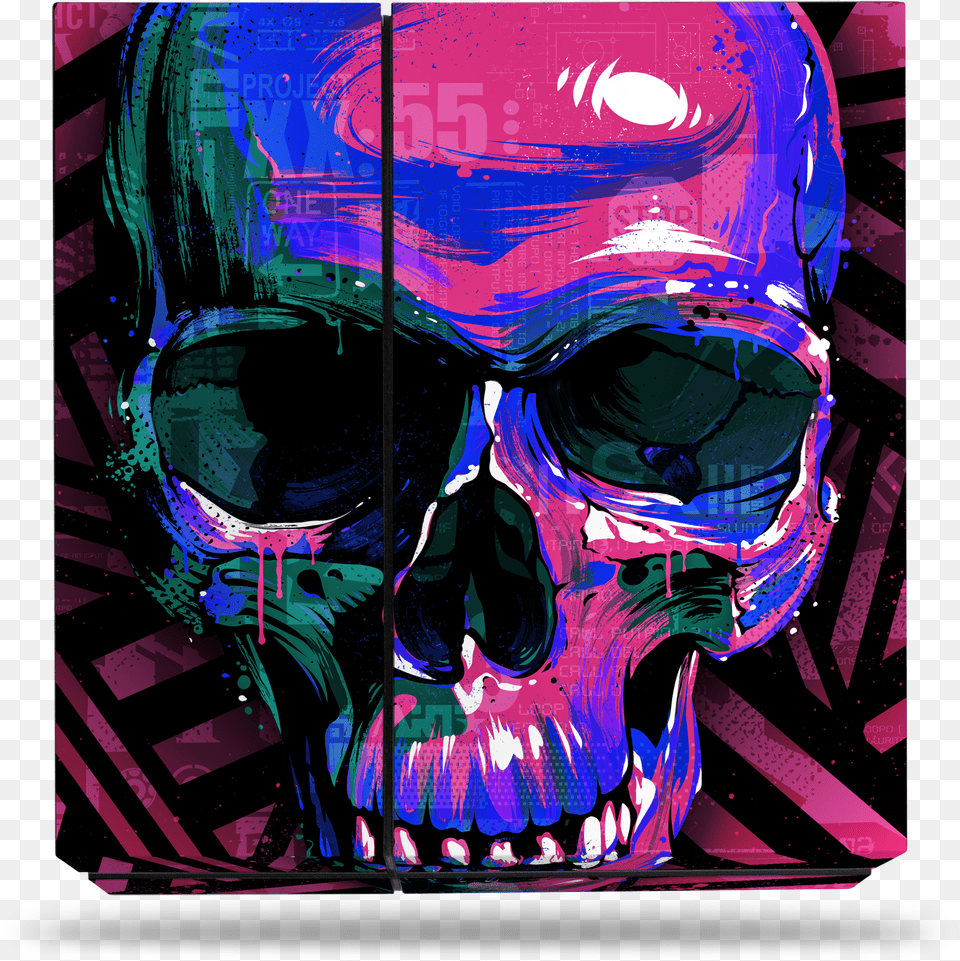 Sony Ps4 Pink Cyber Skull Skinclass Lazyload Lazyload, Art, Accessories, Sunglasses, Painting Png Image