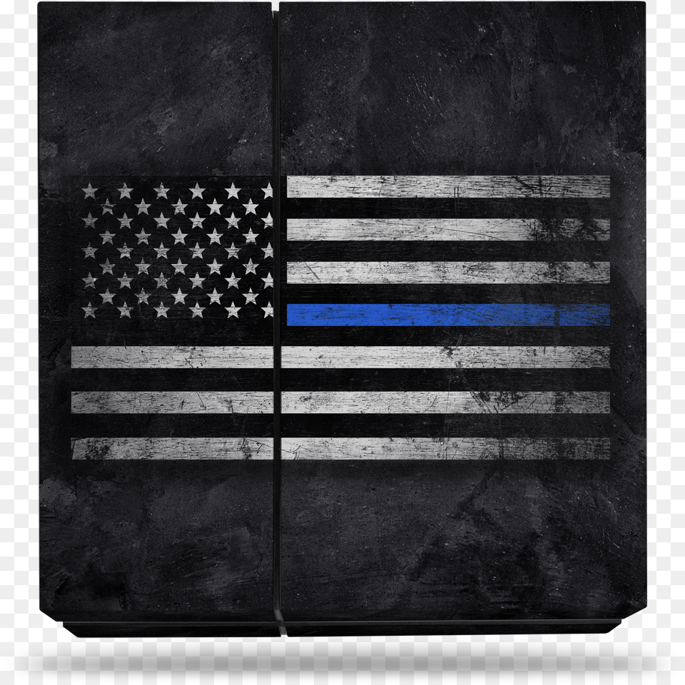 Sony Ps4 Thin Blue Line Decal Skin Kit Flag With Green Line, American Flag, Road, Tarmac Png Image