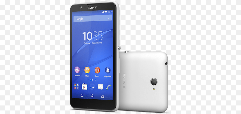 Sony Quietly Introduces New Xperia E4 Low End Smartphone Sony Xperia E4 White, Electronics, Mobile Phone, Phone Png