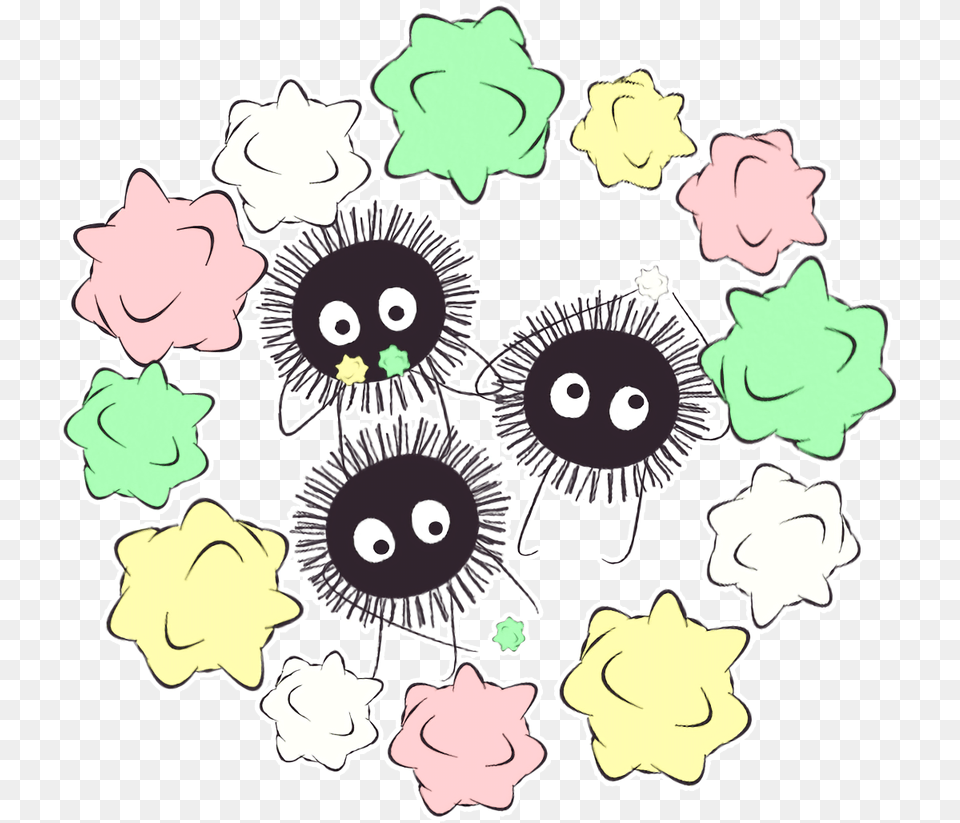 Soot Sprites And No Face From Spirited Away Look At, Pattern, Art, Animal, Mammal Png Image