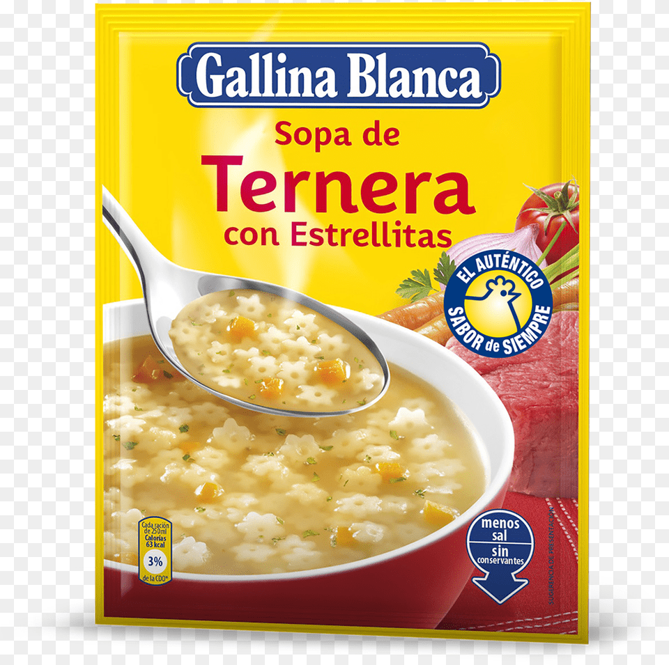 Sopa De Ternera Con Estrellitas Crema De Gallina Blanca, Bowl, Dish, Food, Meal Png Image