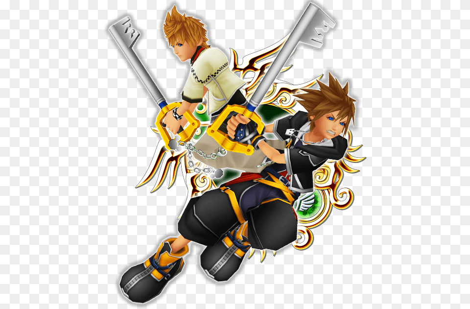 Sora Amp Roxas Kingdom Hearts Renders Sora And Roxas, Publication, Book, Comics, Person Free Transparent Png