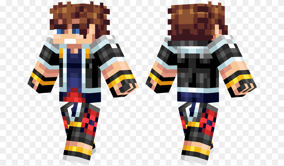 Sora Illustration Minecraft Kingdom Hearts Sora Skins, Clothing, Shirt, Person, Fashion Free Png