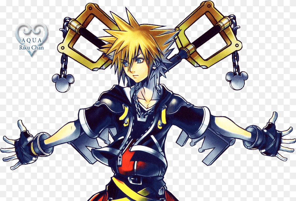 Sora Images Render Hd Wallpaper Kingdom Hearts Sora Artwork, Book, Comics, Publication, Person Png Image