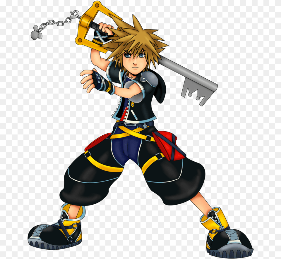 Sora Kingdom Hearts Kingdom Hearts Sora With Keyblade, Book, Comics, Publication, Person Png