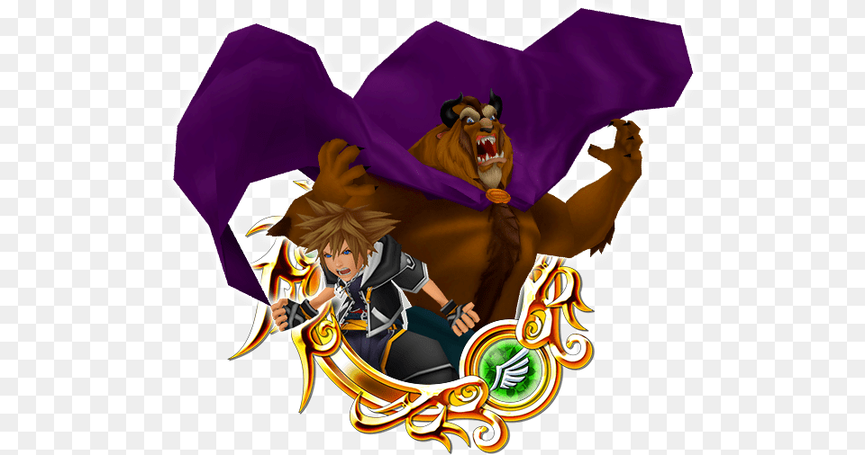 Sora U0026 Beast Kingdom Hearts Key Art 12 600x505 Tifa Lockhart Kingdom Hearts, Book, Comics, Publication, Person Free Png