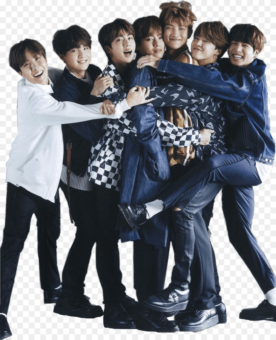 Sorry For This Messy Sticker Bts Group Pictures Cute, Person, Clothing, People, Pants Free Transparent Png