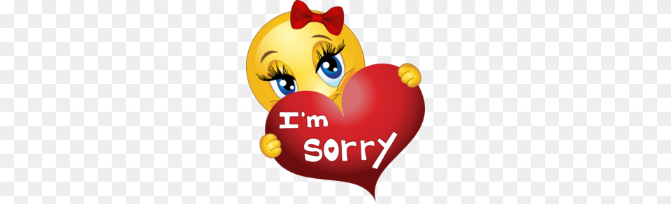 Sorry Girl Smiley Emoticon Clipart, Balloon, Heart Free Transparent Png