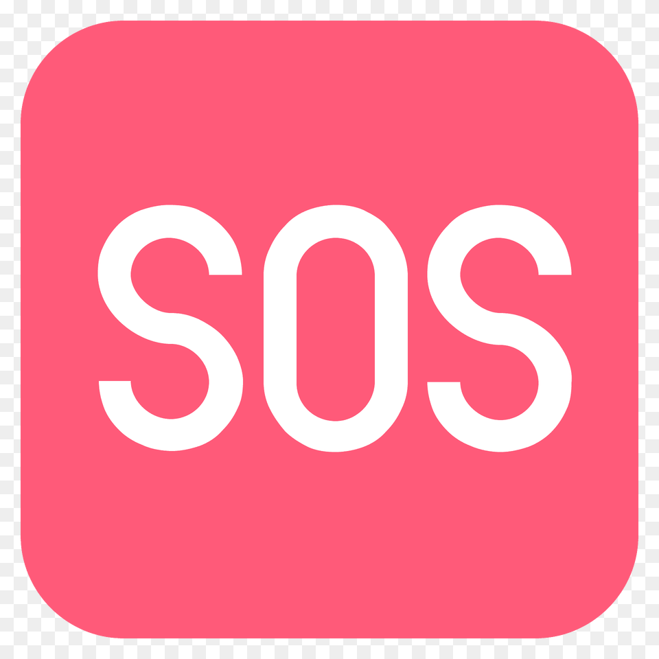 Sos Button Emoji Clipart, Symbol, Sign, Text Free Png