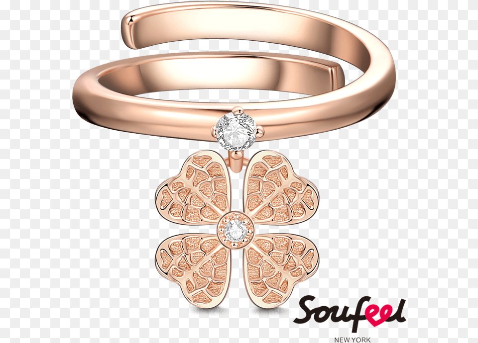 Soufeel Lucky Clover Ring Rose Gold, Accessories, Jewelry, Diamond, Gemstone Free Png