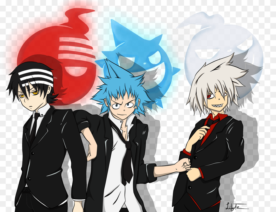 Soul Eater Death The Kid Black Star And Soul Eater Soul From Soul Eater Not, Publication, Book, Comics, Person Free Transparent Png