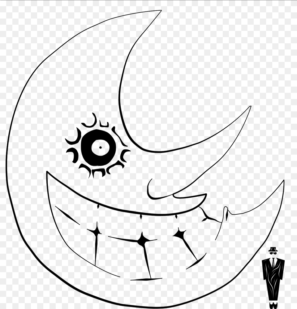 Soul Eater Moon Lineart Soul Eater Moon Vector, Gray, Silhouette Png Image