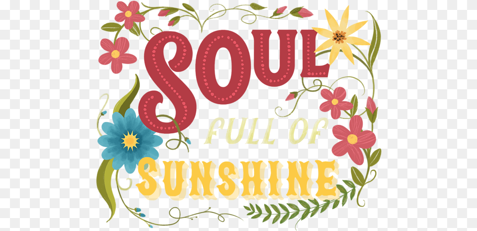 Soul Full Of Sunshine Vintage Floral Sign Weekender Tote Bag Floral, Pattern, Dynamite, Weapon, Text Free Png Download