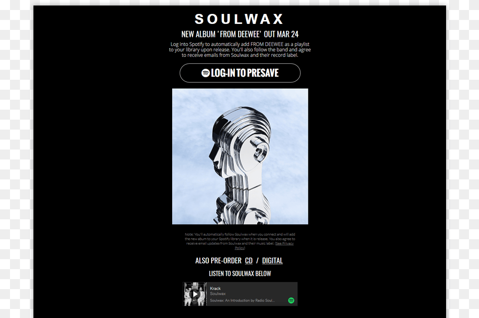 Soulwax Presave For Spotify, Advertisement, Poster, Adult, Female Png Image