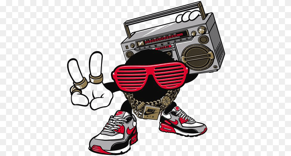 Sound Nike Illustration T Shirt Graffiti Shoe Rock Mr Bad Airs, Clothing, Footwear, Electronics, Sneaker Png