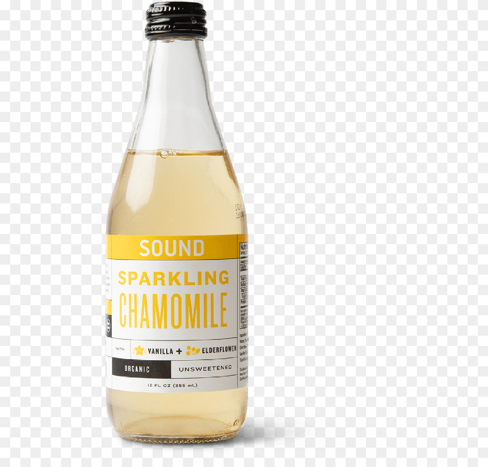 Sound Sparkling Chamomile Tea Glass Bottle, Alcohol, Beer, Beverage Png Image