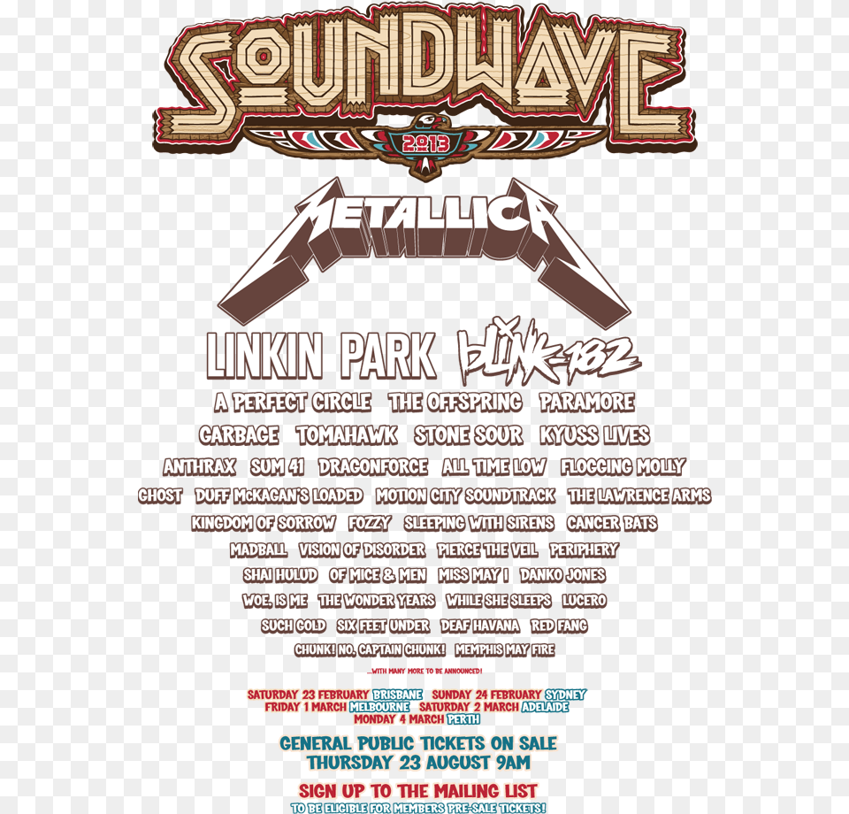 Soundwave Music Festival Metallica, Advertisement, Poster Free Png Download