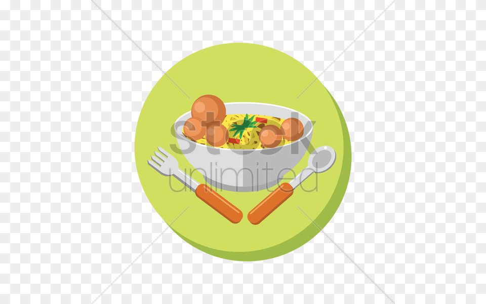 Soup And Meat Balls Vector Image, Cutlery, Food, Fork, Meal Free Png Download